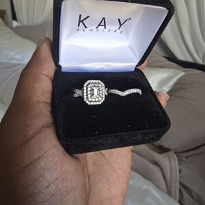 Kay Jewelers White Gold Double Halo Diamond Bridal Set